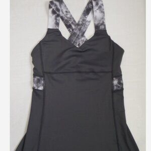 Lululemon Push Ur Limits Tank Coal Black Roses Print Top